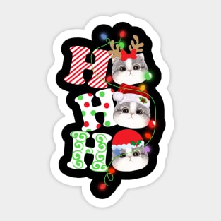 Ho Ho Ho Funny Christmas For Cat Lovers Sticker